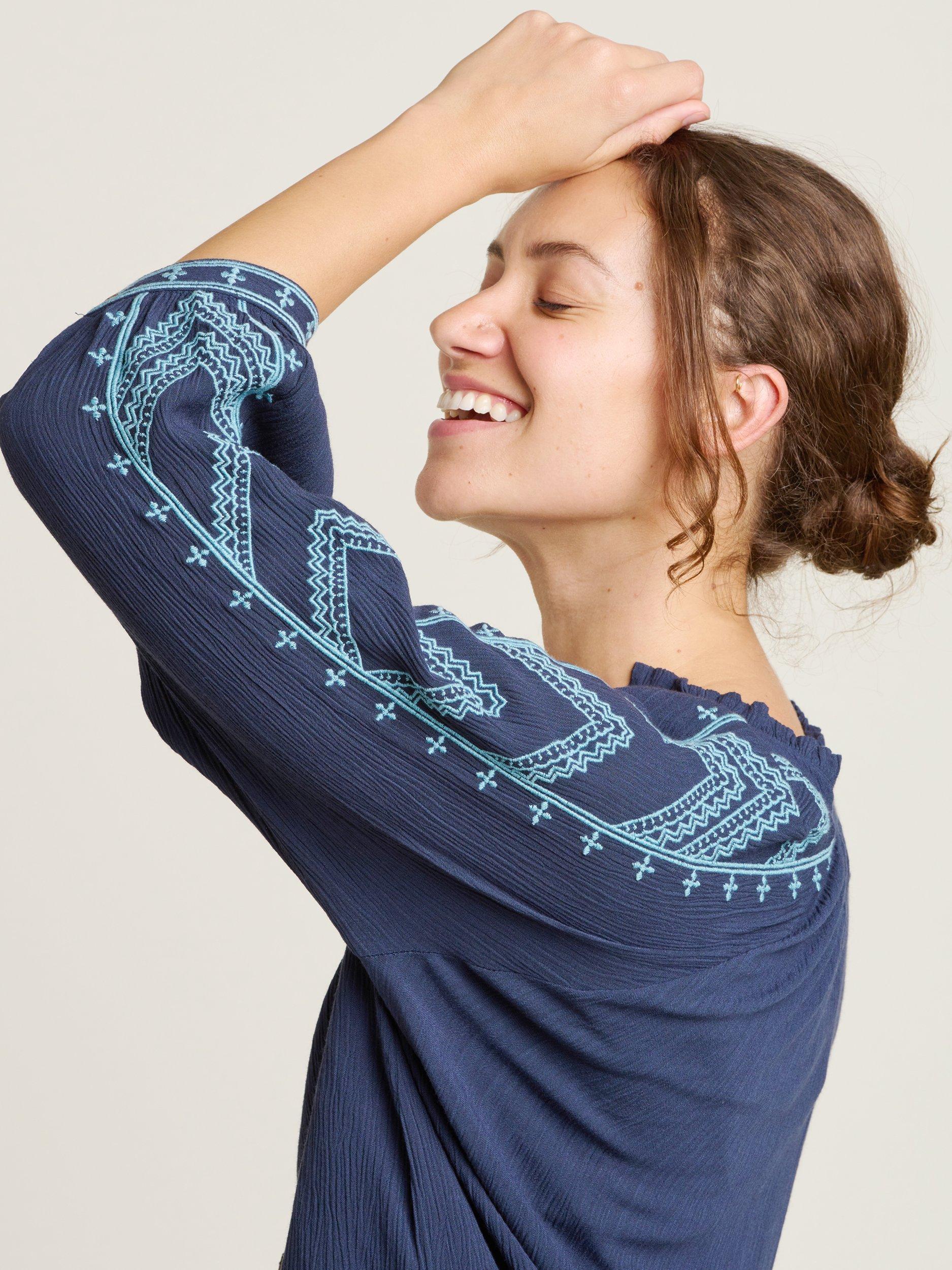 Product image 3 of 4, which shows Brakeburn Mudeford Blouse, Blue, 8