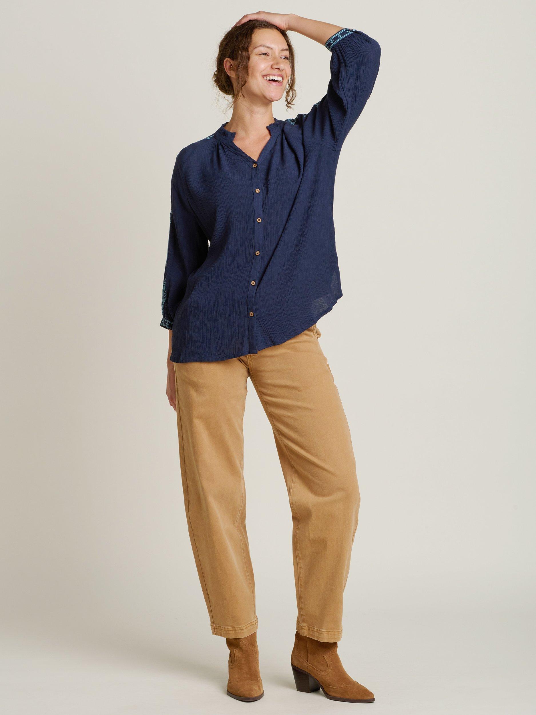 Product image 4 of 4, which shows Brakeburn Mudeford Blouse, Blue, 8