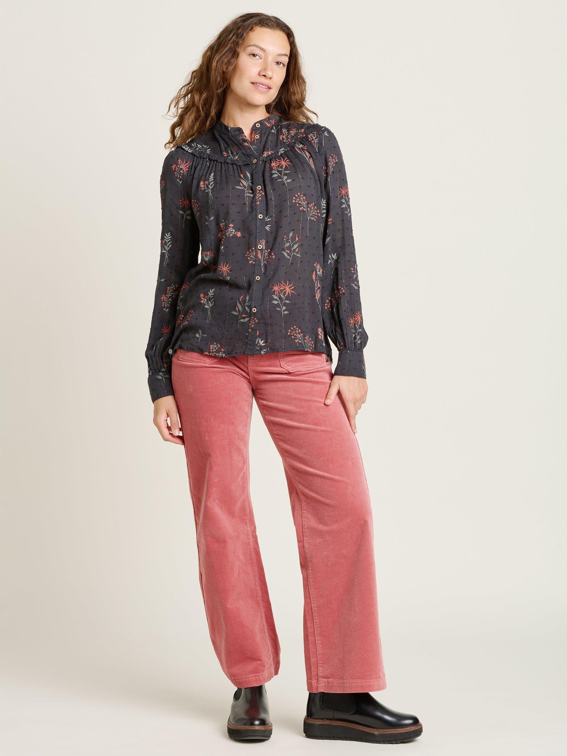 Product image 4 of 4, which shows Brakeburn Bella Botanical Blouse, Charcoal, 8