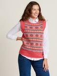 Brakeburn Fair Isle Knit Vest Top, Pink/Multi