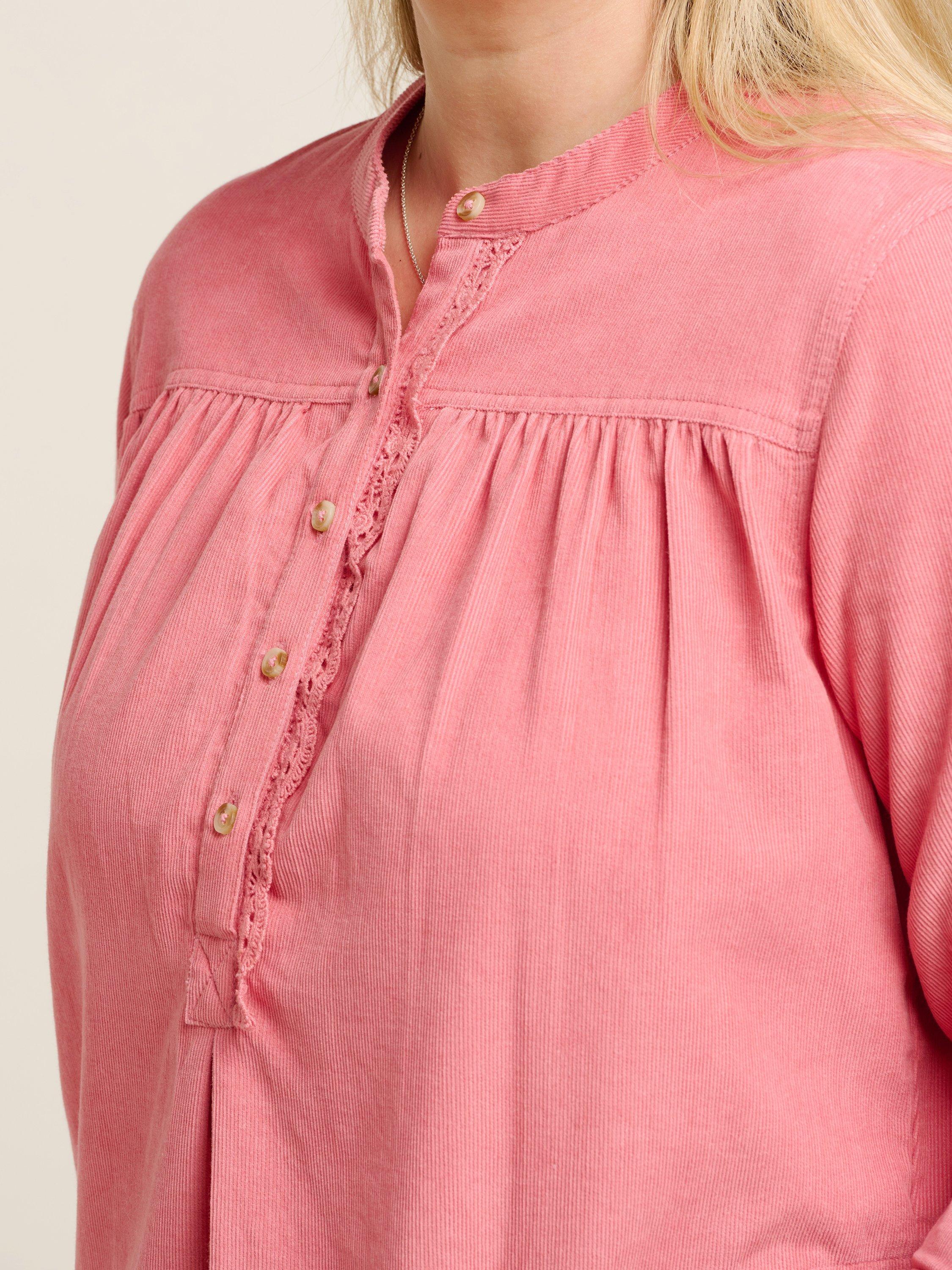 Product image 3 of 4, which shows Brakeburn Shore Cord Blouse, Pink, 8
