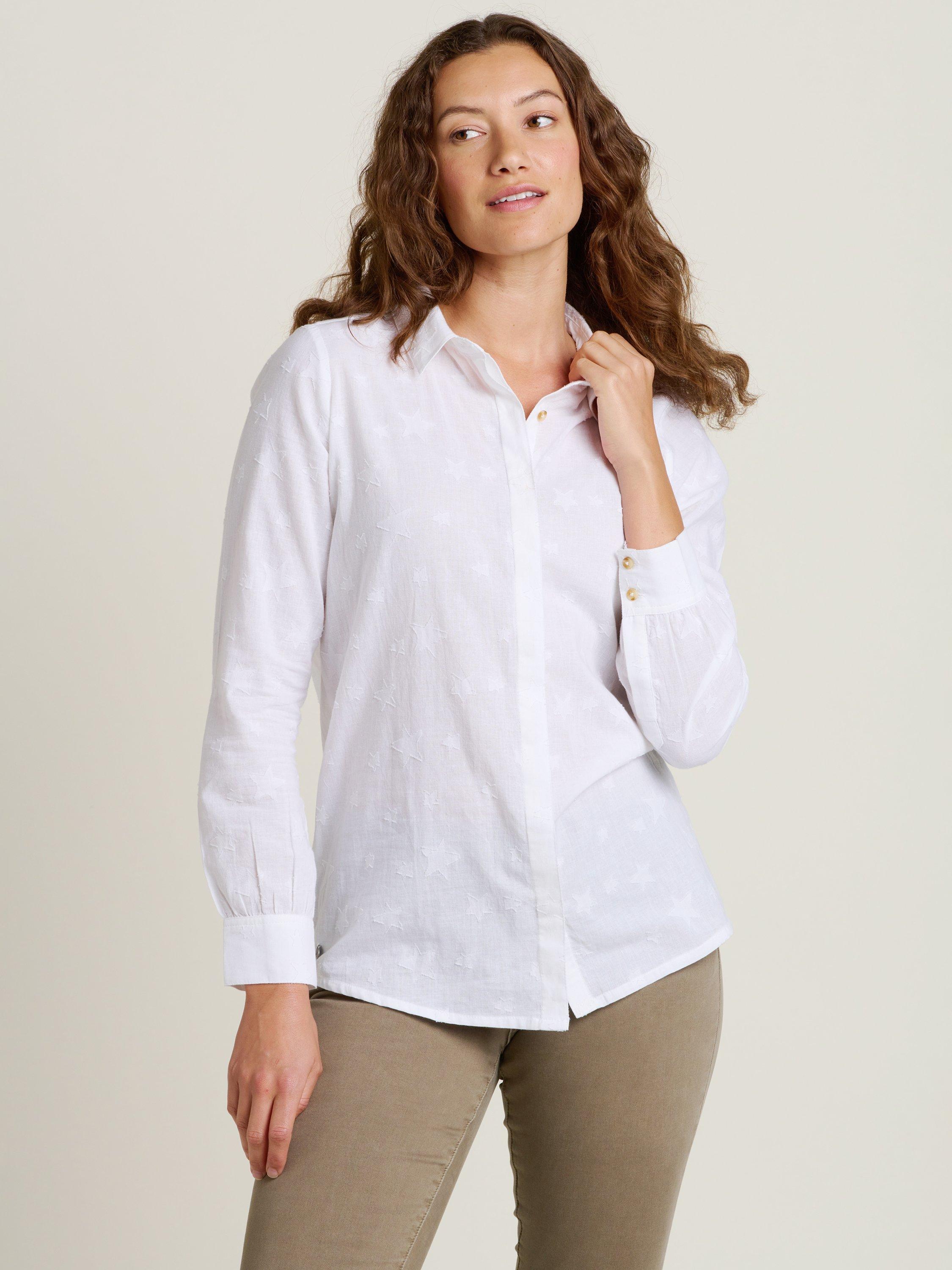 Product image 1 of 4, which shows Brakeburn Embroidered Stars Shirt, White, 8