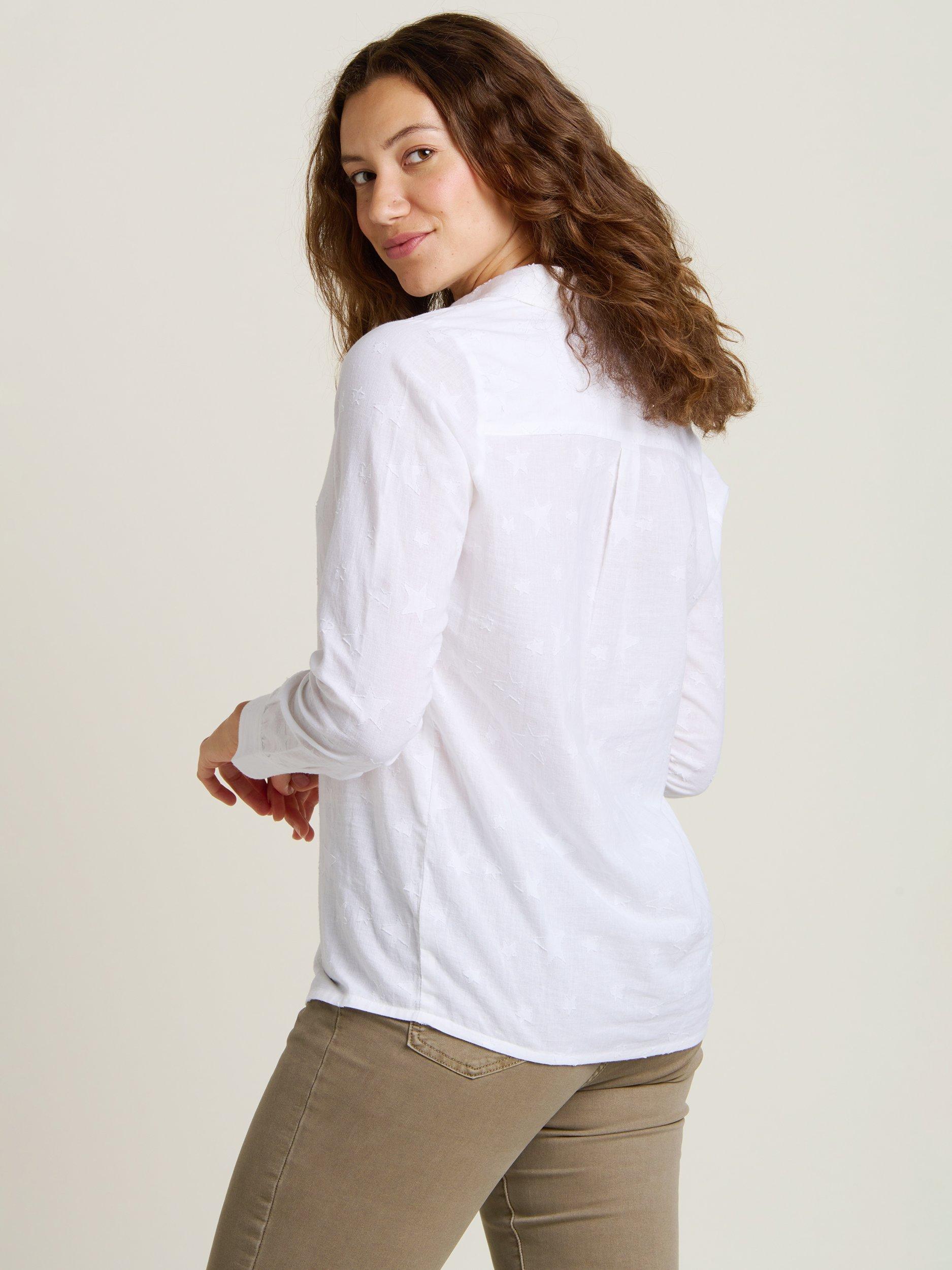 Product image 2 of 4, which shows Brakeburn Embroidered Stars Shirt, White, 8