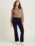 Brakeburn Flared Corduroy Trousers, Navy, Navy