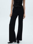 Mango Roma Knit Straight Leg Trousers, Black