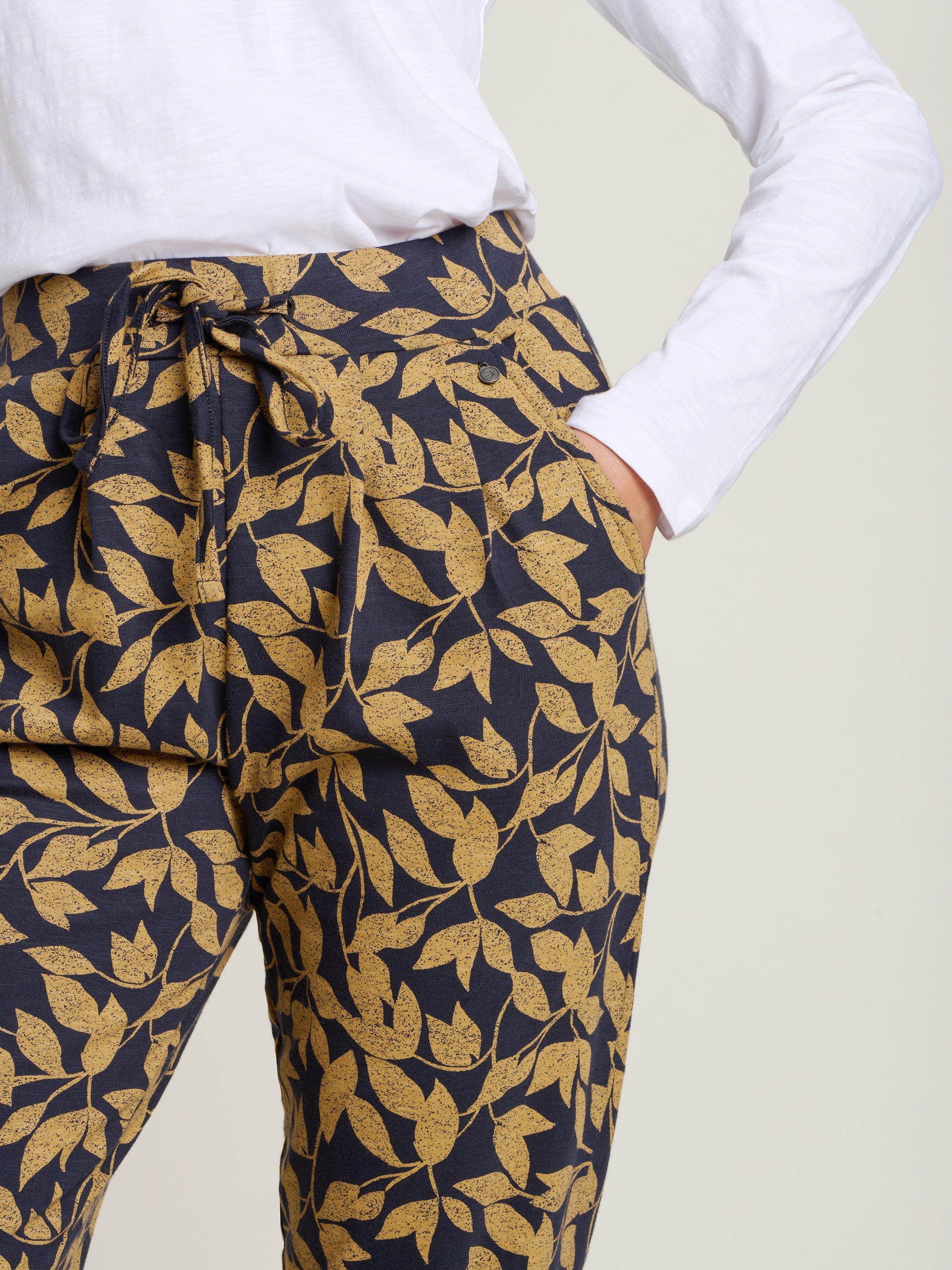 Product image 3 of 4, which shows Brakeburn Charlotte Leaf Print Lounge Trousers, Multi, 8