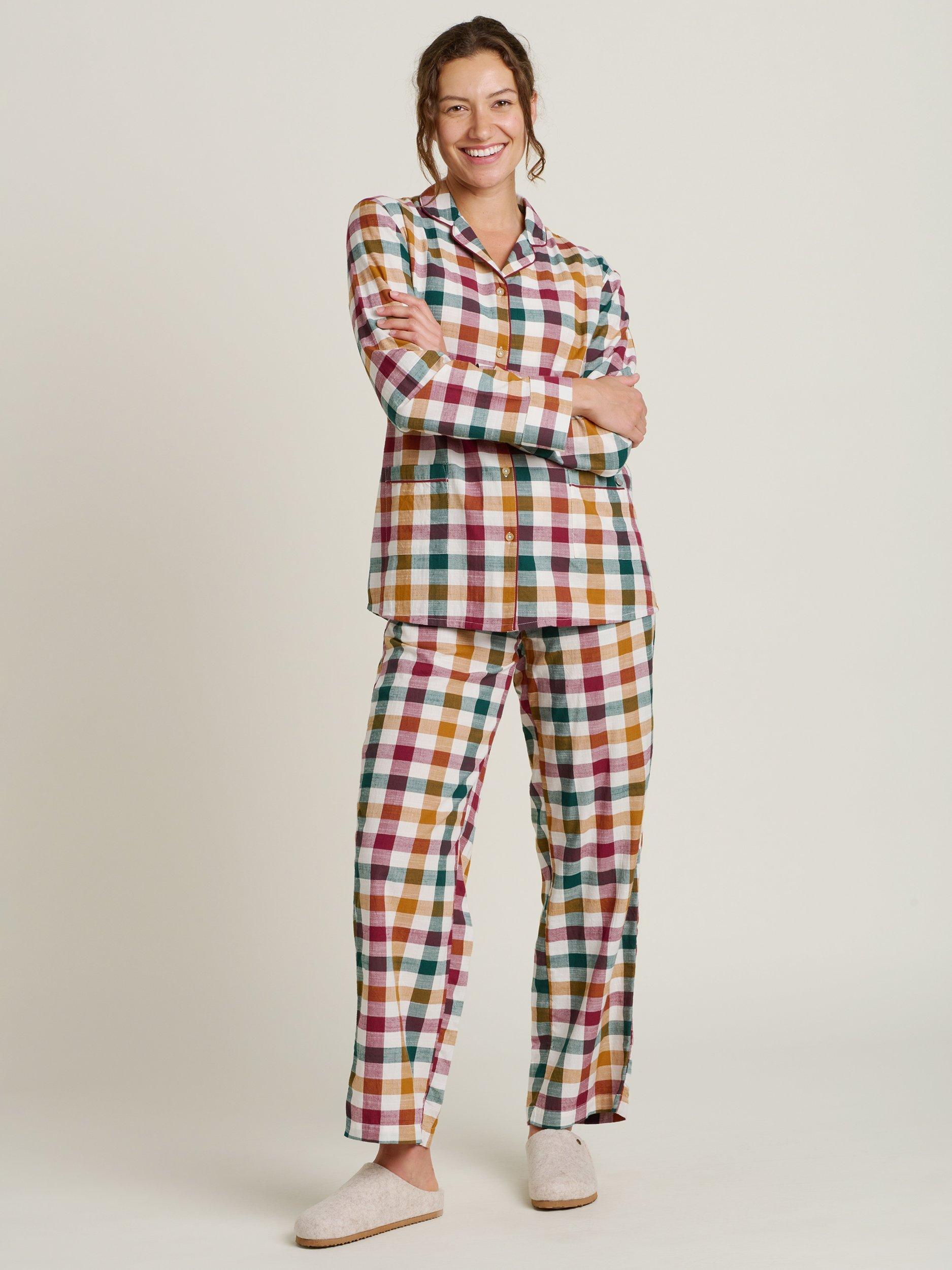 Product image 1 of 6, which shows Brakeburn Autumn Check Cotton Pyjama Set, Multi, 8