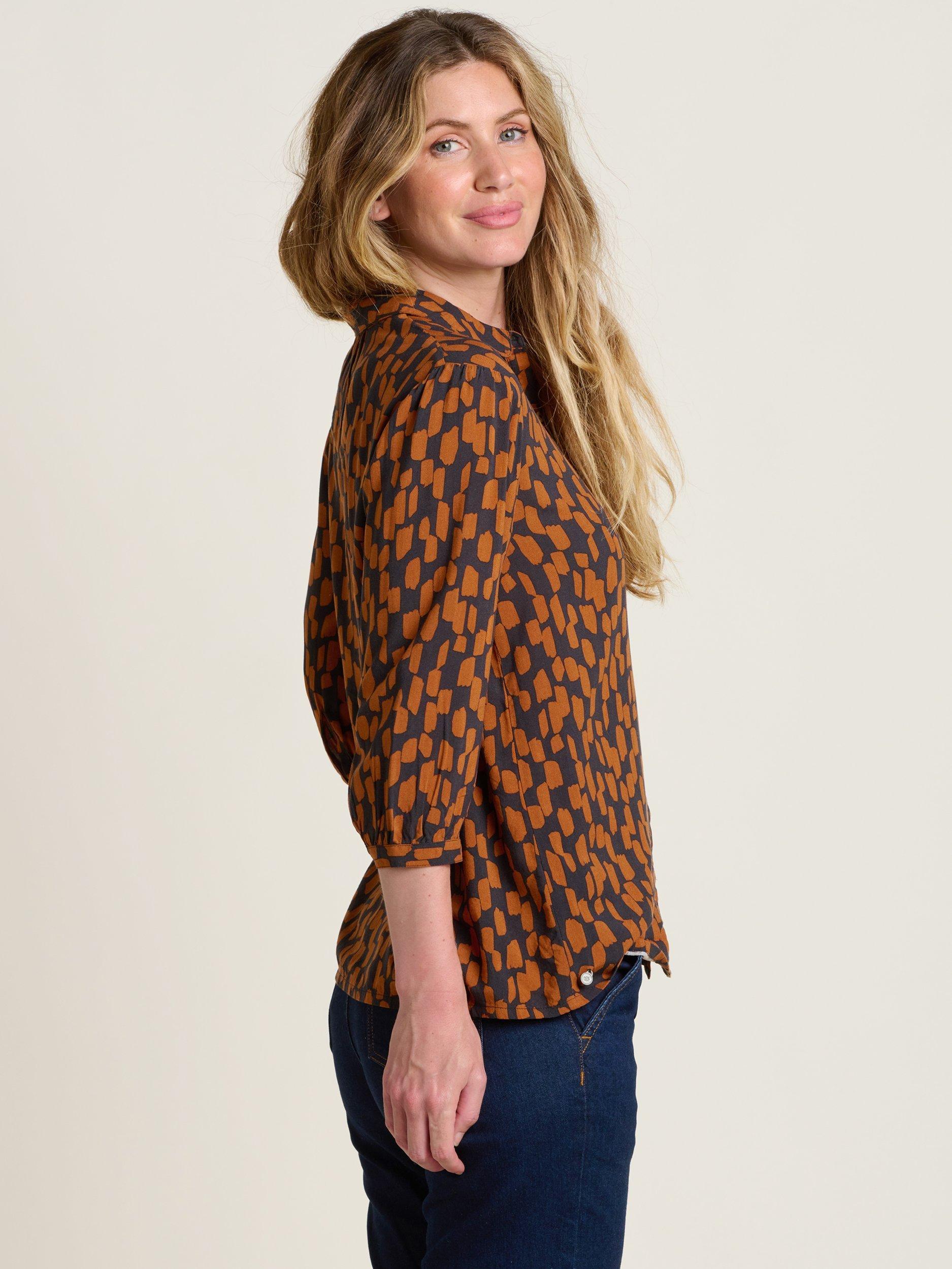 Product image 4 of 4, which shows Brakeburn Brush Strokes Blouse, Multi, 8