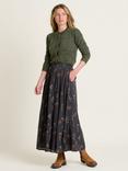 Brakeburn Bella Botanical Maxi Skirt, Charcoal, Charcoal