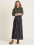 Brakeburn Bella Botanical Maxi Skirt, Charcoal, Charcoal