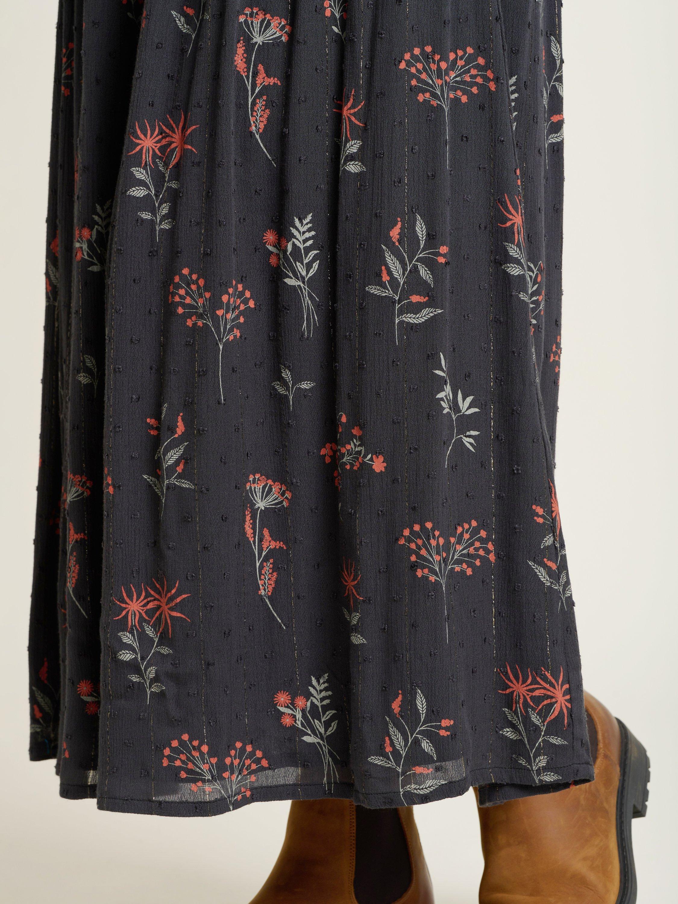 Product image 5 of 5, which shows Brakeburn Bella Botanical Maxi Skirt, Charcoal, 8