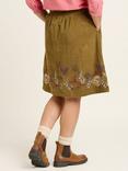 Brakeburn Embroidered Corduroy Skirt, Khaki, Khaki