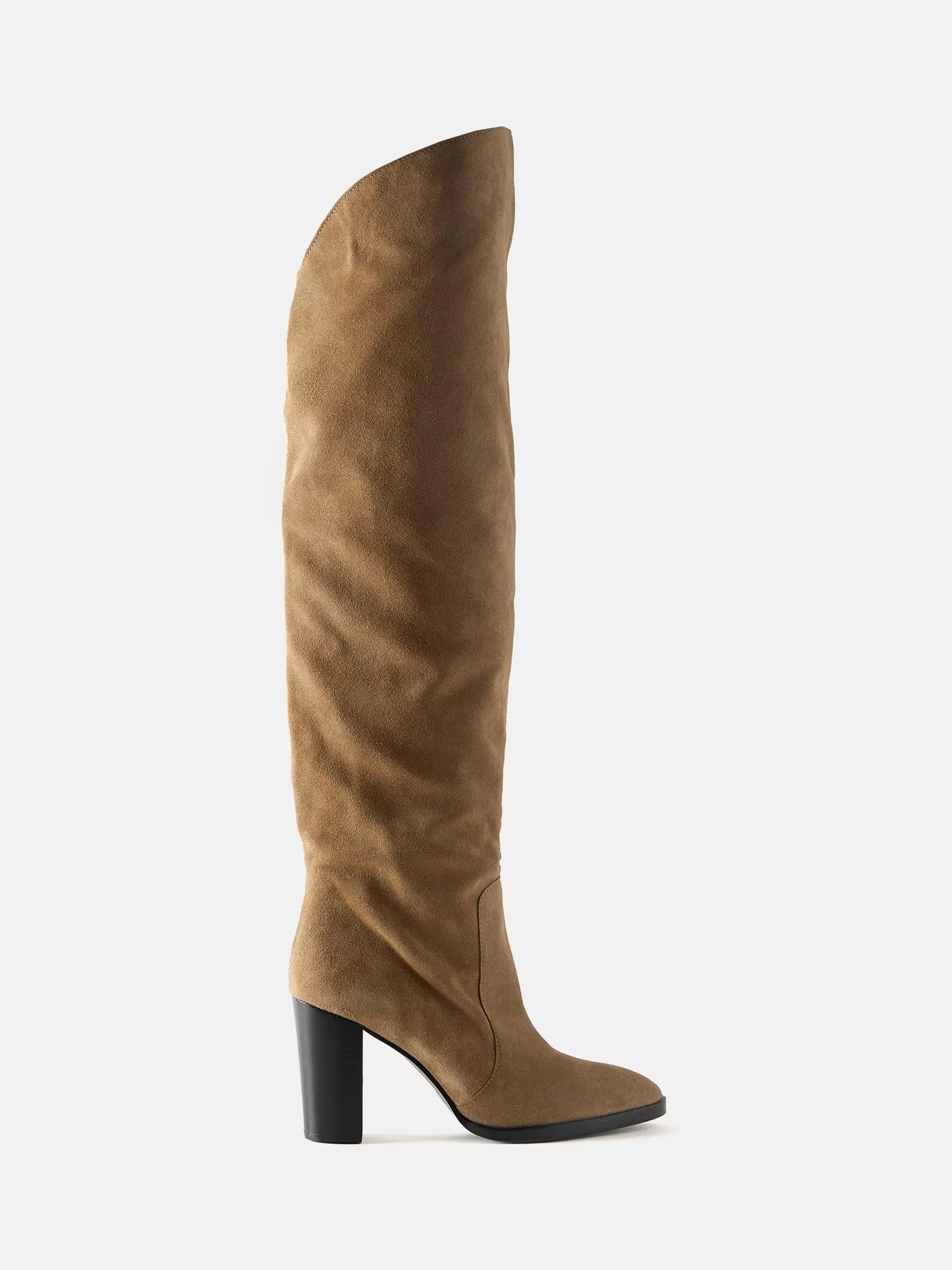 Mint Velvet Suede Long Boots Tan