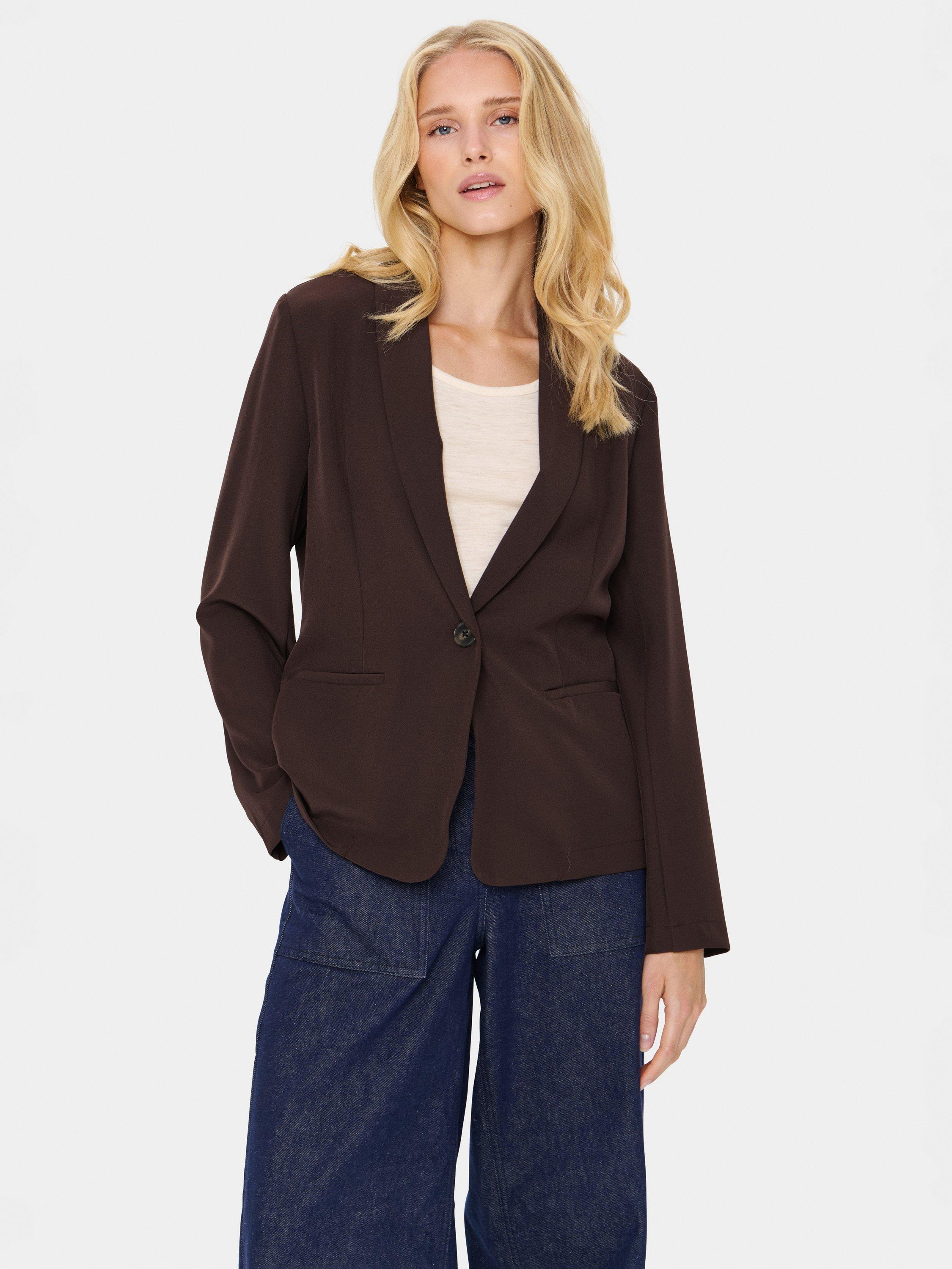 Saint Tropez Celest Shawl Collar Blazer, Dark Oak