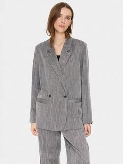 Saint Tropez Glenda Double Breasted Blazer, Mist Grey, Mist Grey