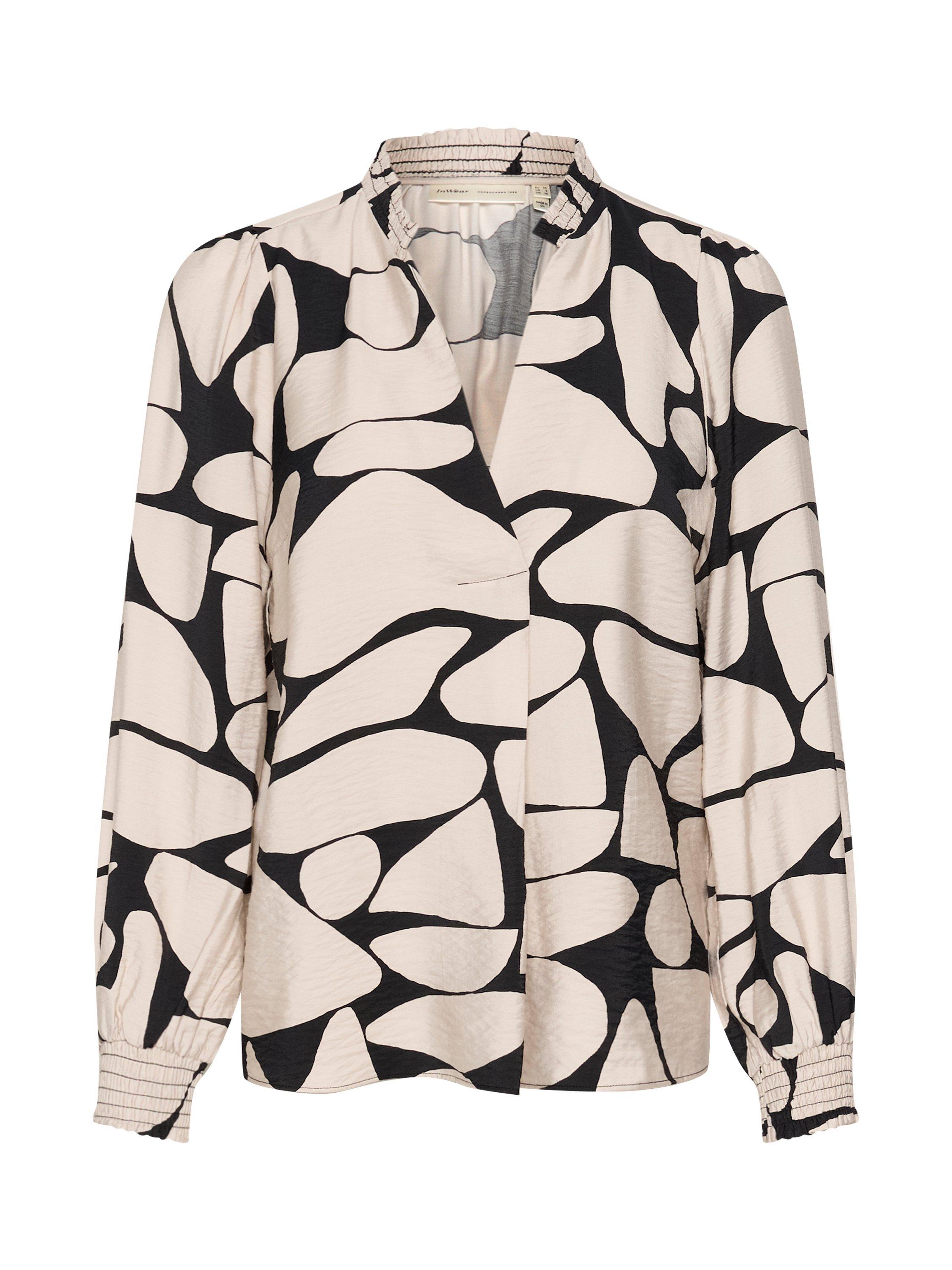 Product image 5 of 6, which shows InWear Metta Graphic Print Blouse, Ivory/Black, 8