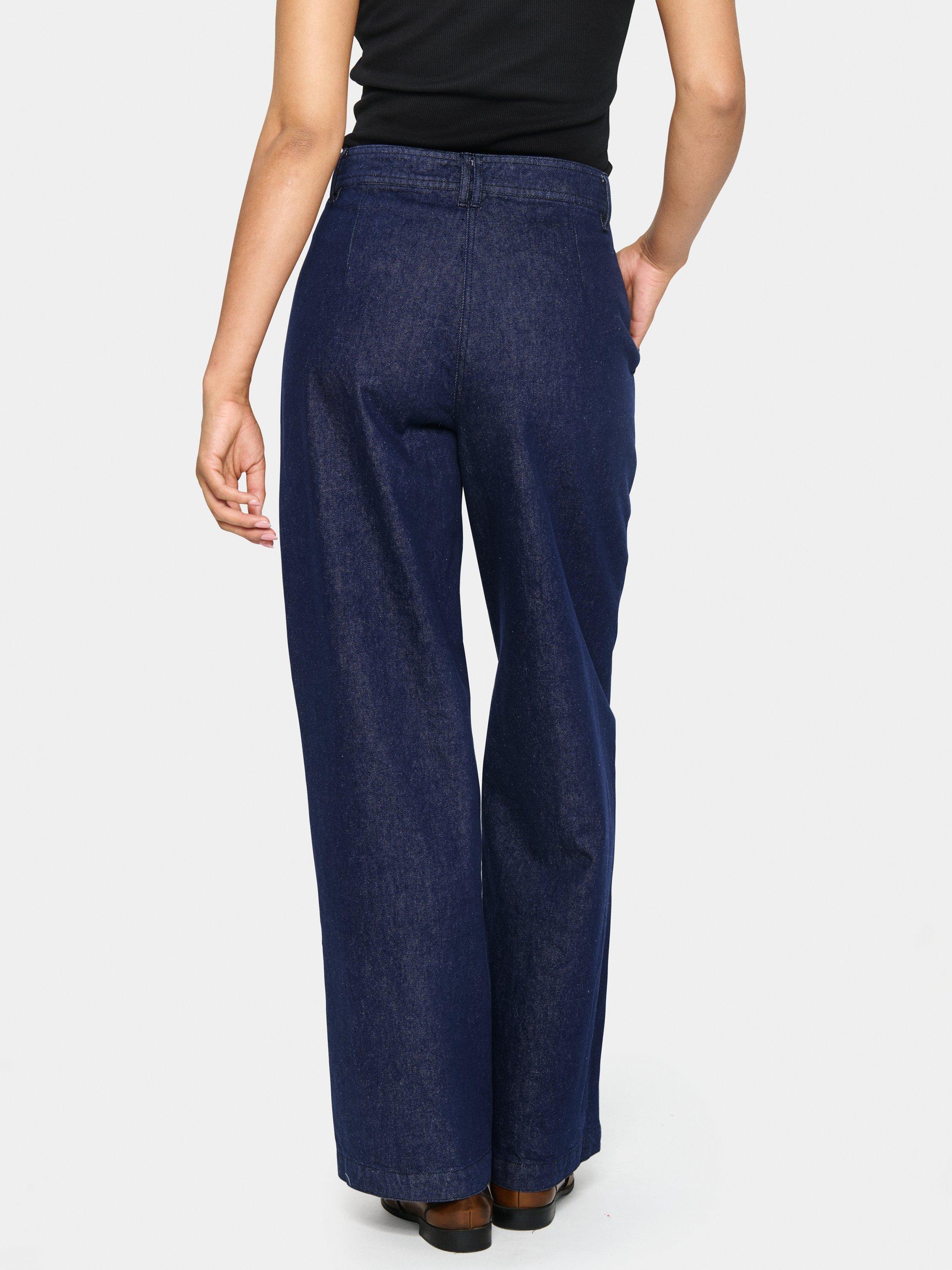 Product image 2 of 6, which shows Saint Tropez Gwyneth Denim Trousers, Dark Blue, L