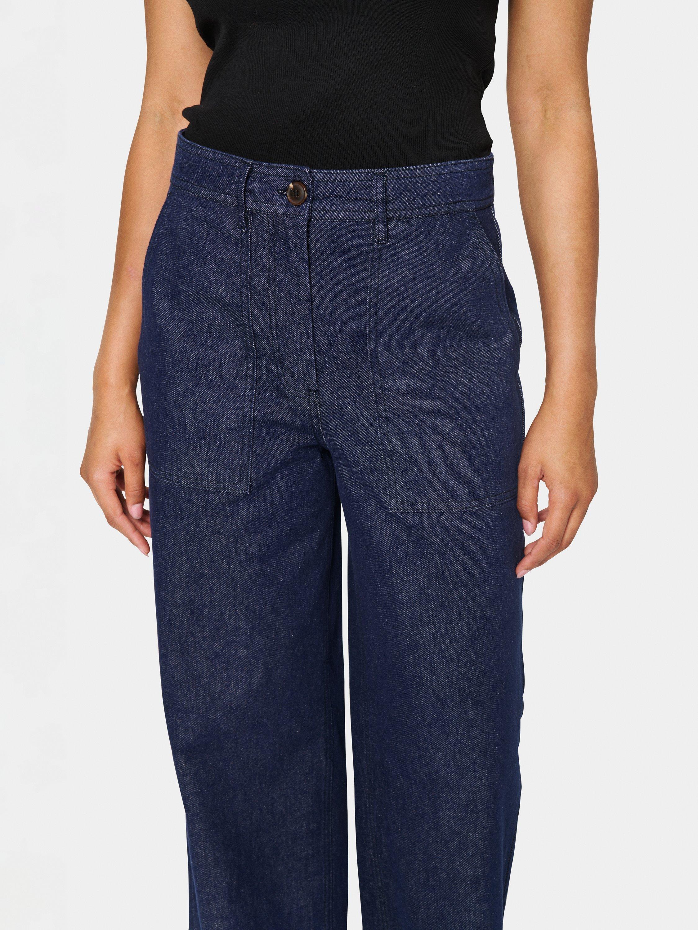 Product image 4 of 6, which shows Saint Tropez Gwyneth Denim Trousers, Dark Blue, L