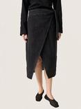 Soaked In Luxury Alba High Waisted Denim Wrap Skirt, Washed Black