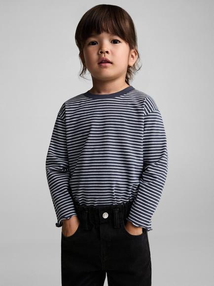 Mango Kids' Paperbag Denim Jeans, Black, Black