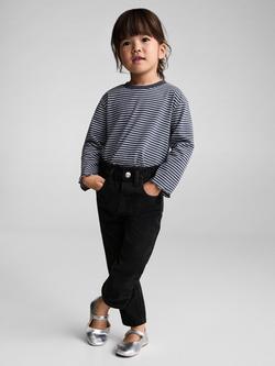 Mango Kids' Paperbag Denim Jeans, Black - view 2, Black