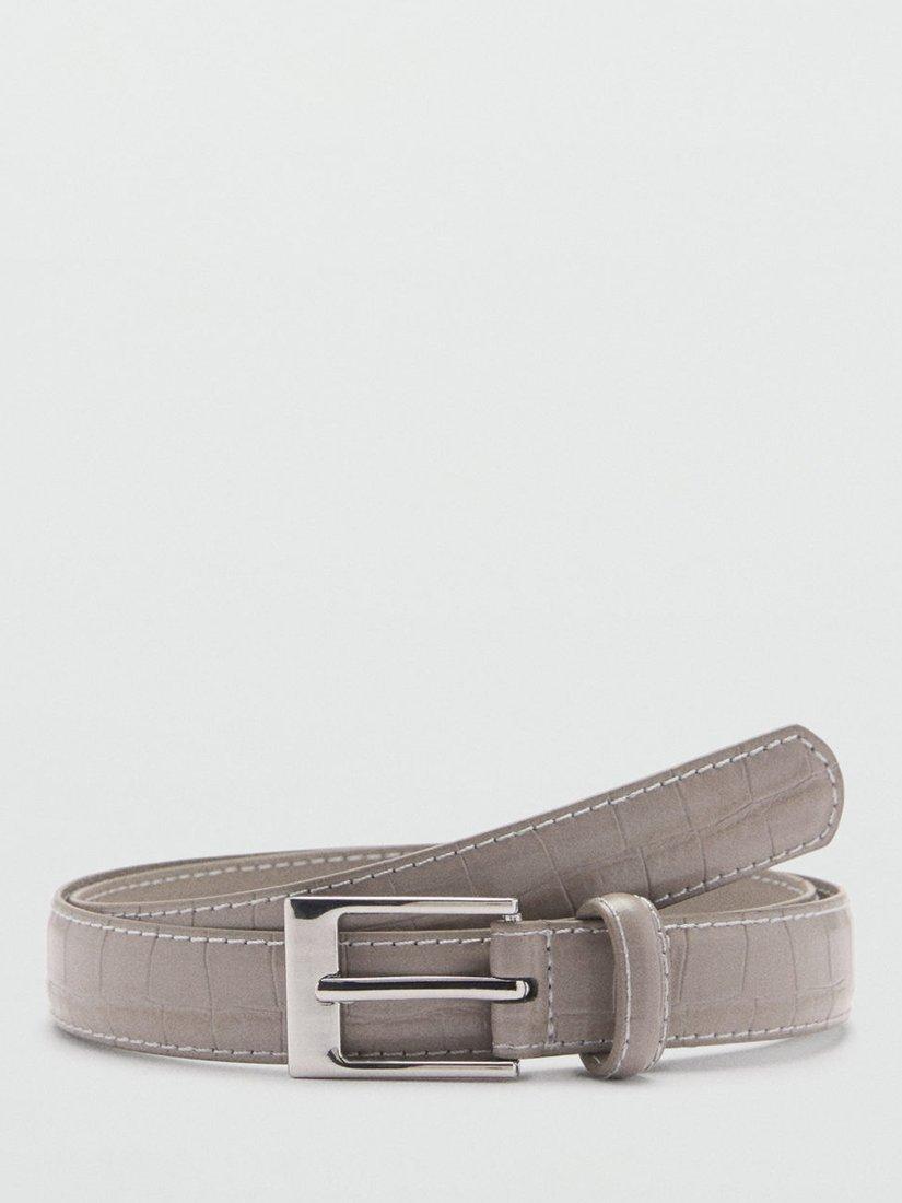 Grey skinny belt best sale