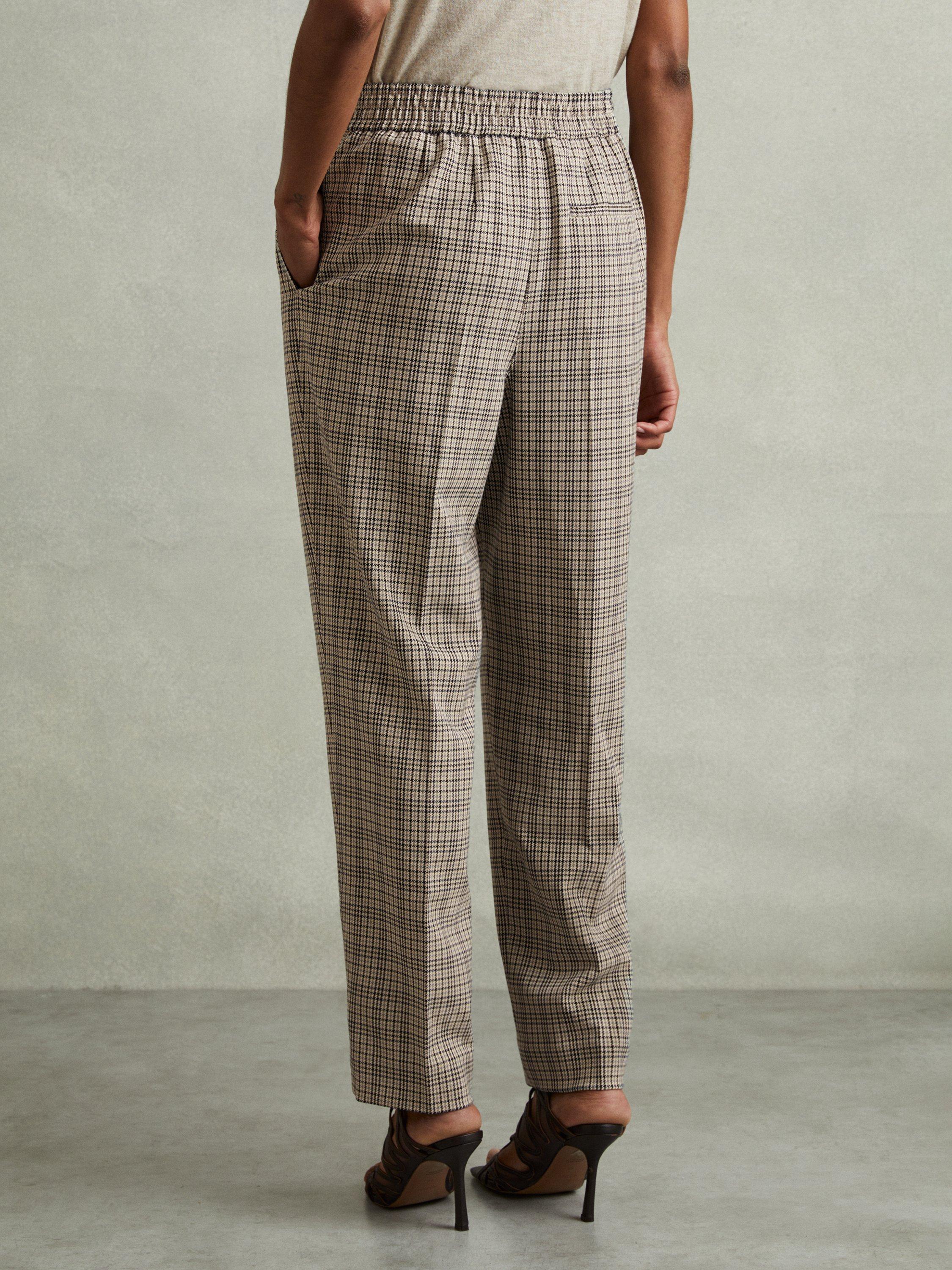 Product image 2 of 5, which shows Reiss Karina Check Trousers, Multi, 6