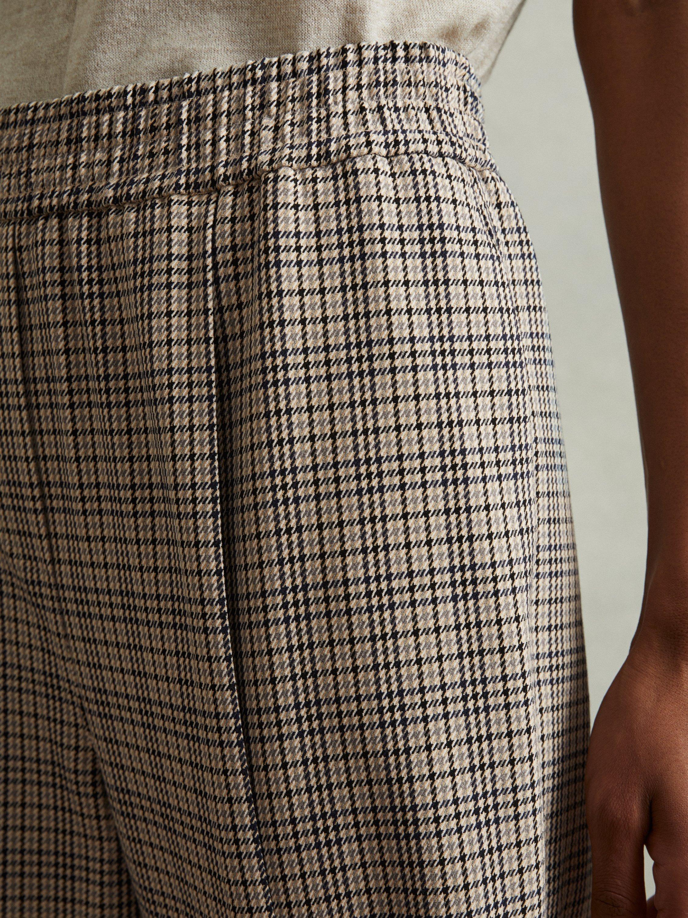 Product image 5 of 5, which shows Reiss Karina Check Trousers, Multi, 6