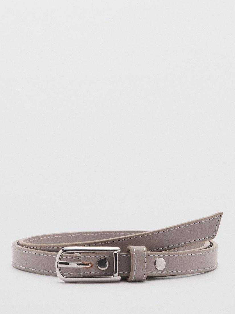 Grey skinny belt best sale