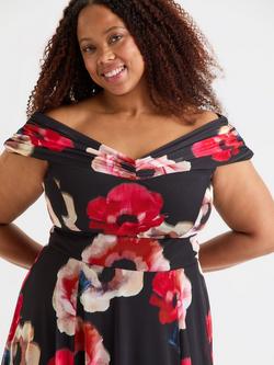 Scarlett & Jo Bardot Floral Maxi Dress - view 2, Black/Multi