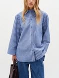 InWear Merlissa Stripe Boxy Fit Shirt, Blue/White