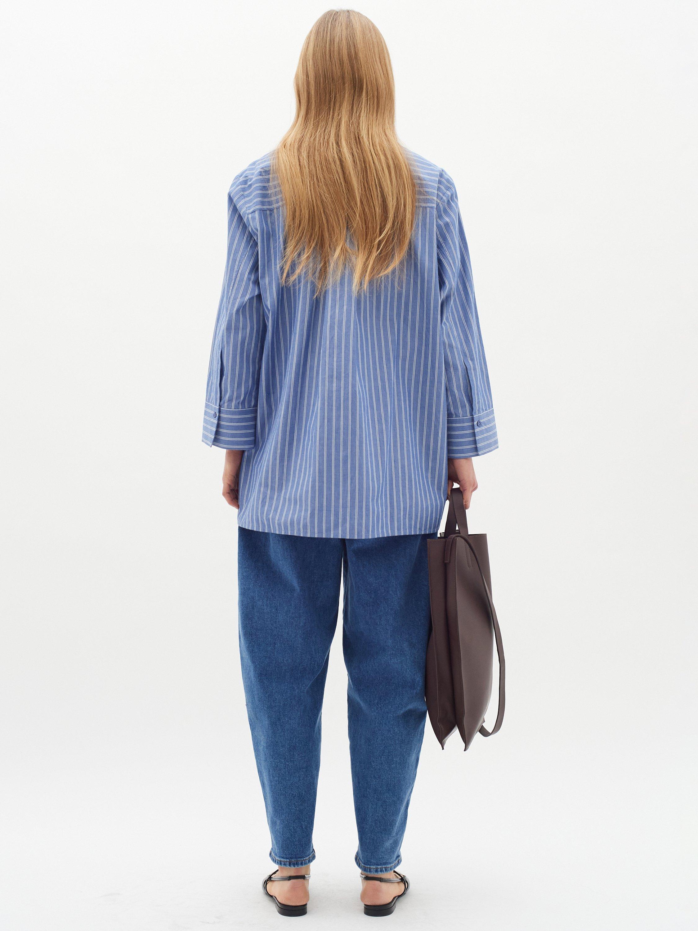 Product image 2 of 6, which shows InWear Merlissa Stripe Boxy Fit Shirt, Blue/White, 10