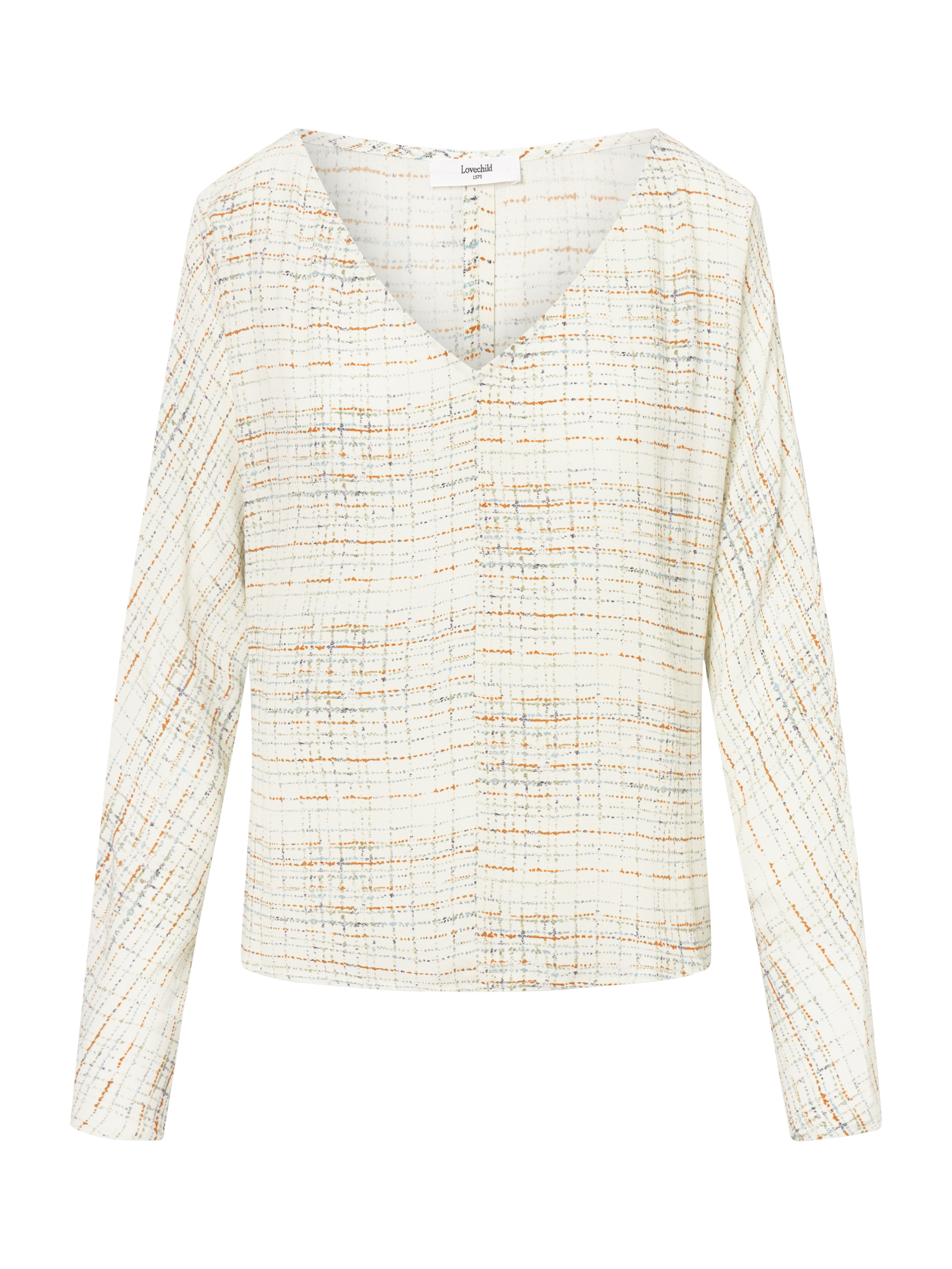 Product image 4 of 7, which shows Lovechild 1979 Ellie Check Blouse, Coral Weave/Multi, 8