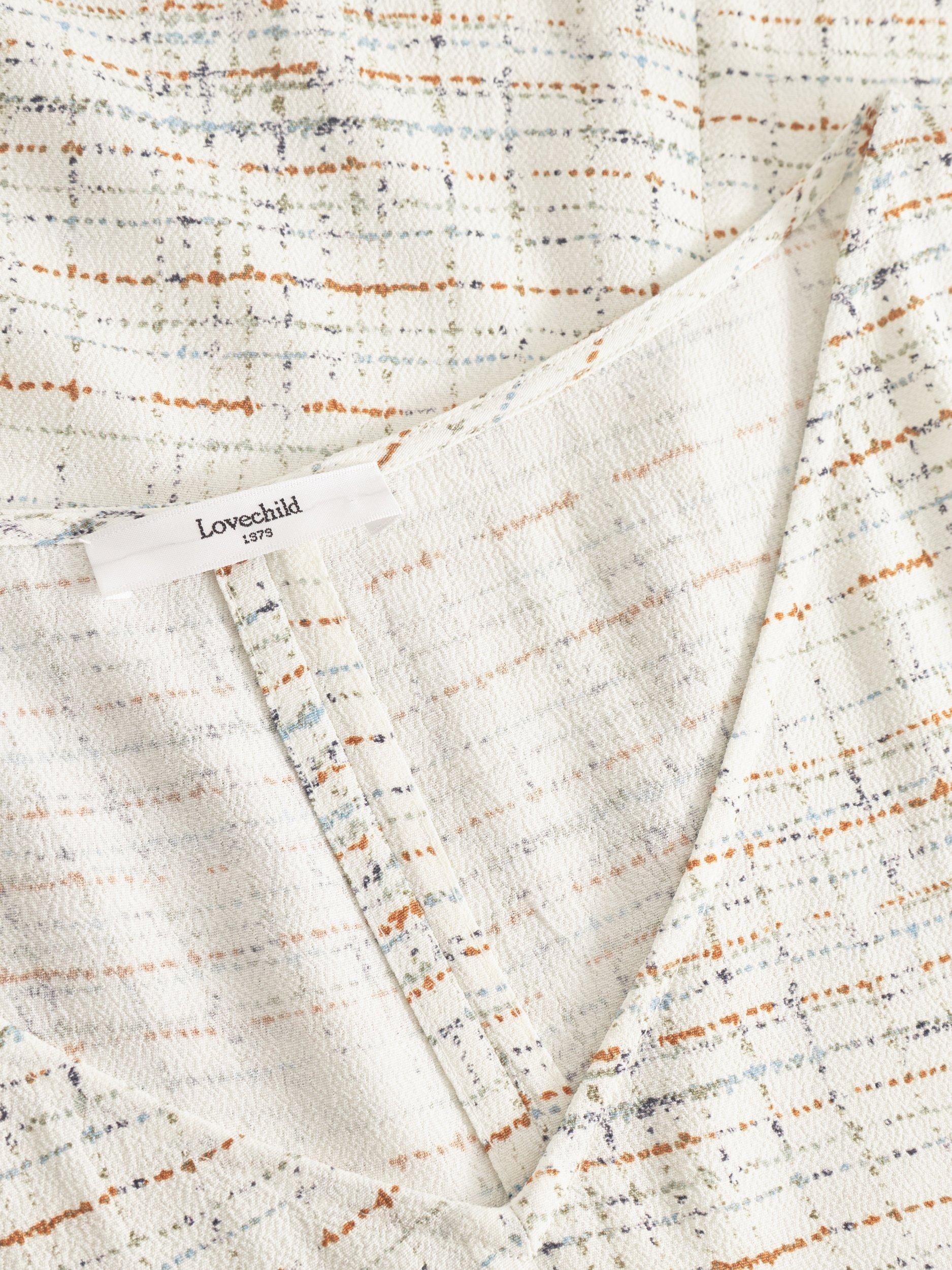 Product image 6 of 7, which shows Lovechild 1979 Ellie Check Blouse, Coral Weave/Multi, 8