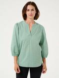 KAFFE Jollia V-Neck Blouse, Granite Green