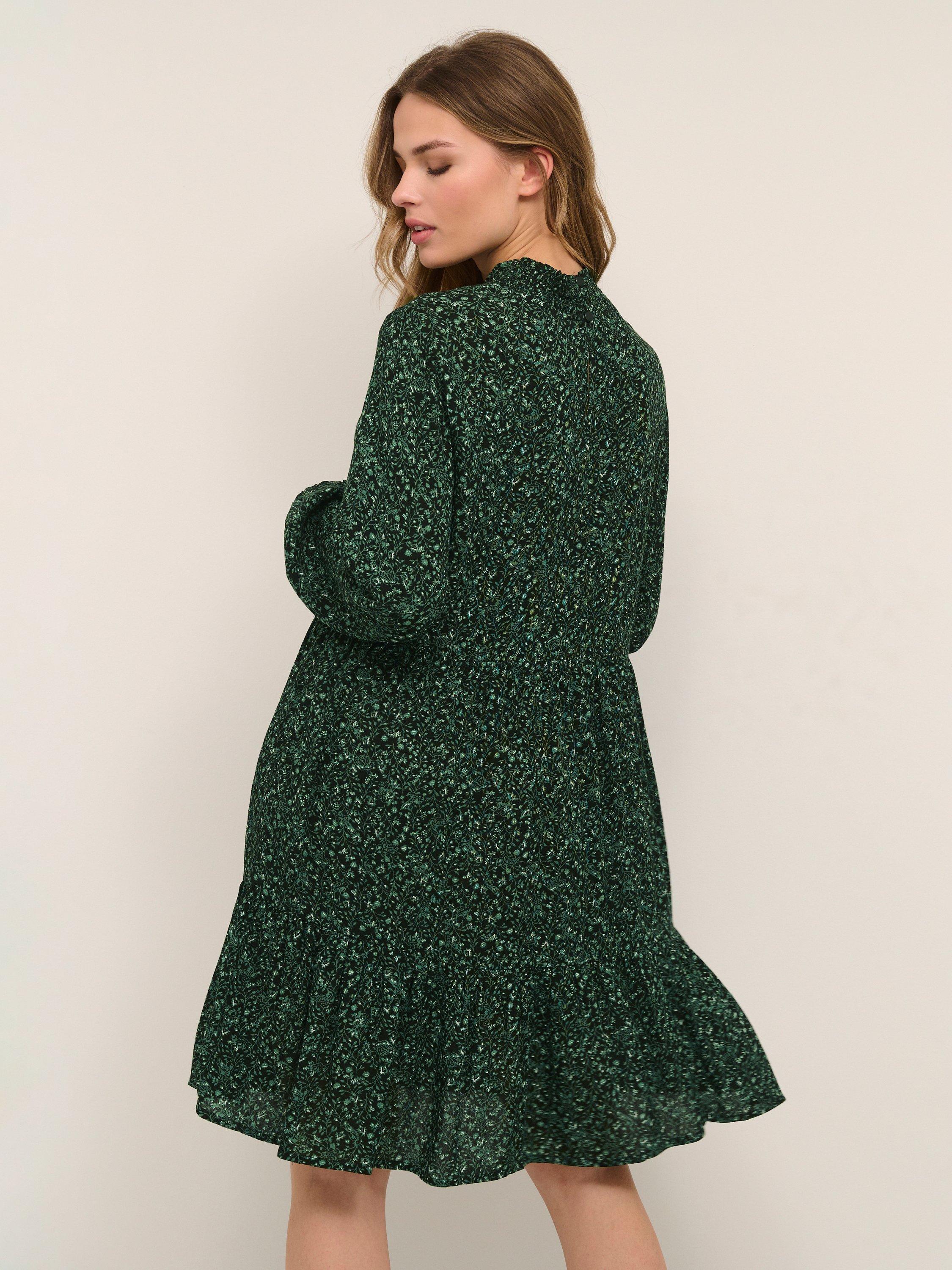 Product image 2 of 5, which shows KAFFE Sally Amber Dress, Green/Black, 8