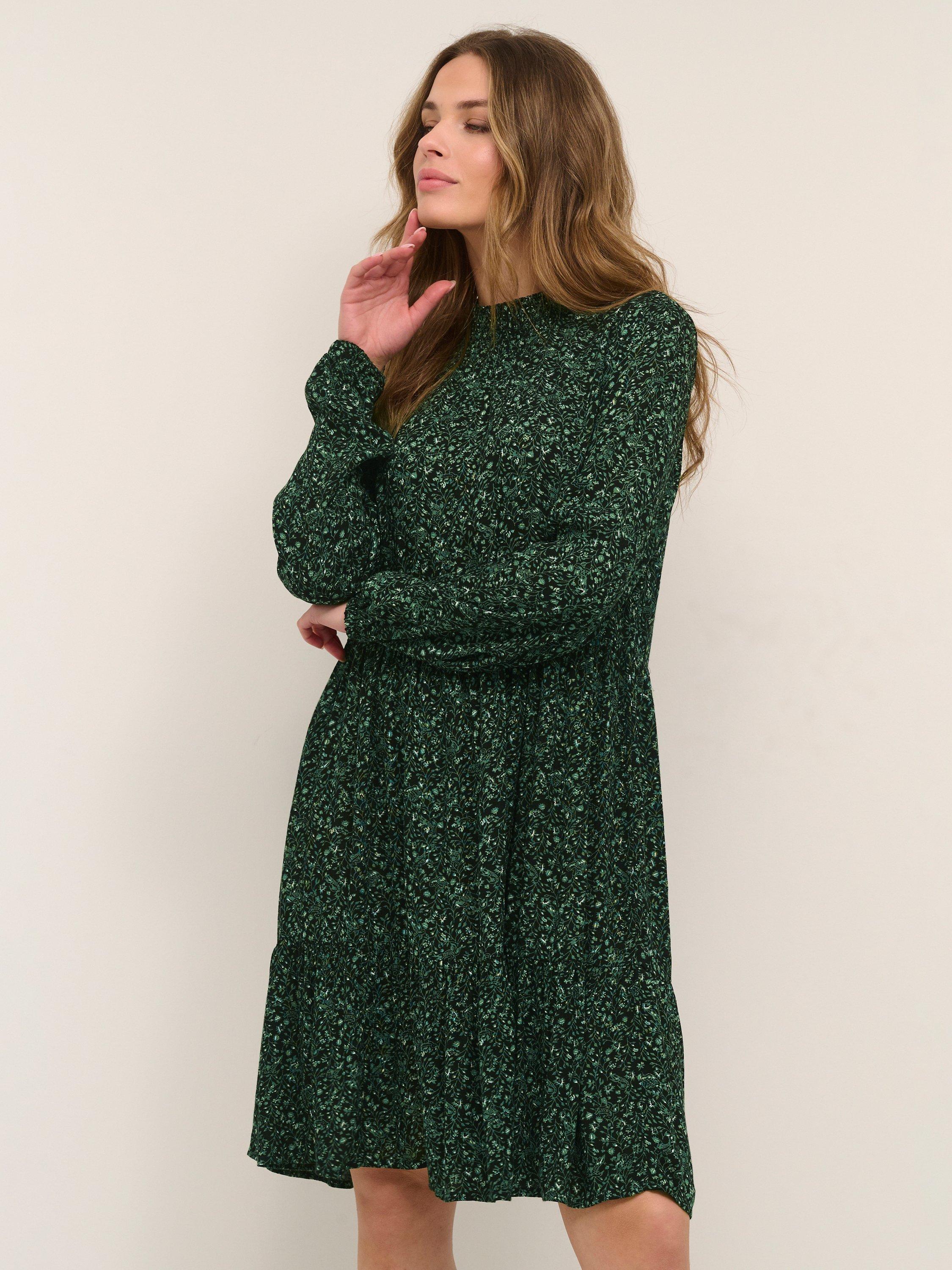 Product image 3 of 5, which shows KAFFE Sally Amber Dress, Green/Black, 8