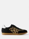 Mint Velvet Suede Leopard Print Trainers, Natural/Multi