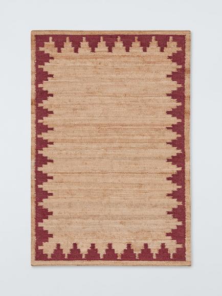 John Lewis Stepped Chevron Hand Woven Pure Jute Rug, Red