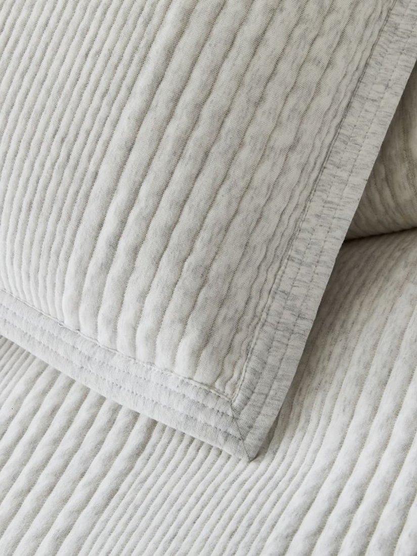 west elm Organic Cotton Jersey Textured Pillow, Light Grey