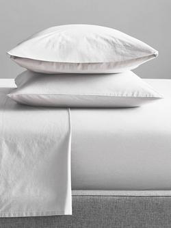 west elm Organic Cotton Fitted Sheet, White, White