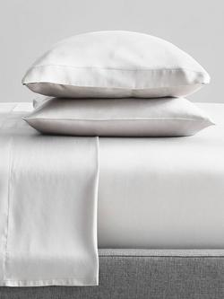 west elm Fitted Sheet containing TENCEL™ Lyocell, White, White