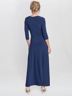 Gina Bacconi Celine Jersey Wrap Maxi Dress - view 2, Navy