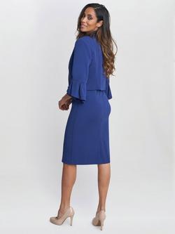 Gina Bacconi Gigi Moss Crepe Bolero - view 2, Navy