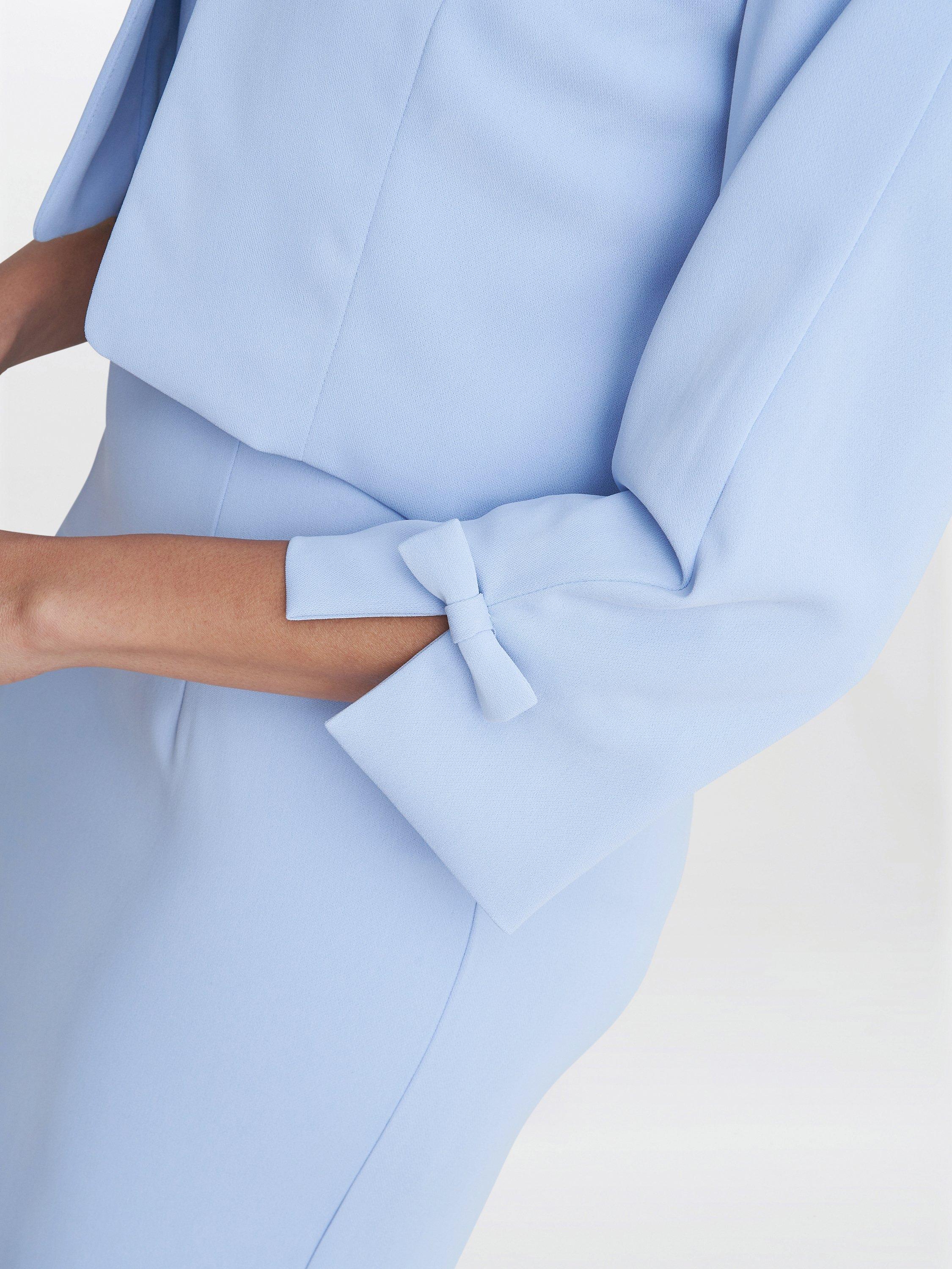 Gina Bacconi Corinne Crepe Dress & Bolero Set, Nordic Blue