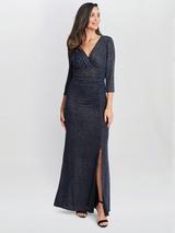 Gina Bacconi Isla Maxi Dress With Twist Front Navy