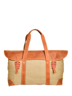 KOY Weekender Holdall Bag, Tan, Tan
