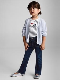 Mango Kids' Flared Jeans, Navy Blue - view 2, Navy Blue