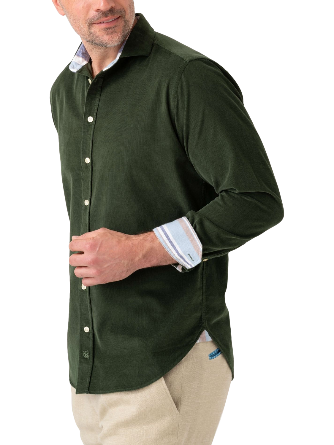 Product image 5 of 8, which shows KOY Corduroy Shirt, Green Pine, S