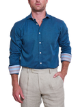 KOY Cotton Merino Wool Mix Shirt, Blue Teal